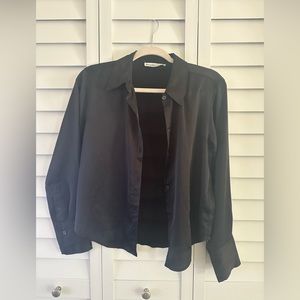 Abercrombie silky button down shirt size small